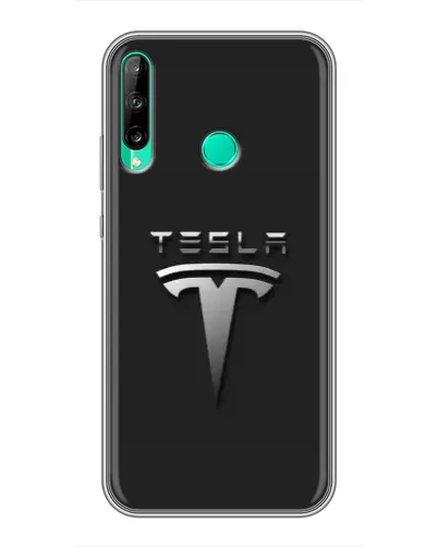 Чехол для Huawei P40 Lite e с картинкой «Стальной логотип Tesla» Чехол для Huawei P40 Lite e с картинкой «Стальной логотип Tesla»