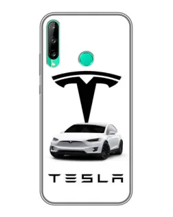 Чехол для Huawei P40 Lite e с картинкой «Tesla White Style»