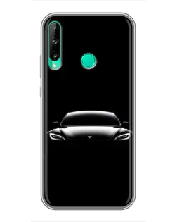Чехол для Huawei P40 Lite e с картинкой «Фары Tesla Night»