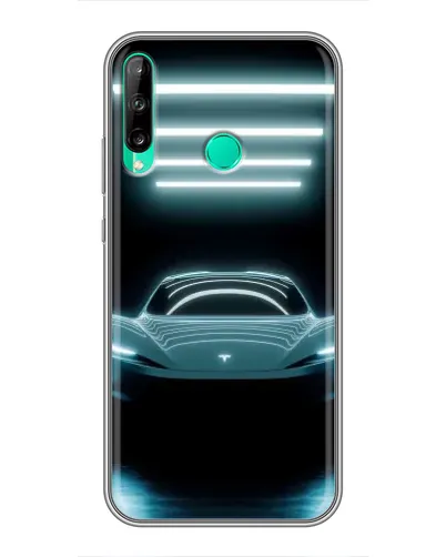 Чехол для Huawei P40 Lite e с картинкой «Tesla в неоне» Чехол для Huawei P40 Lite e с картинкой «Tesla в неоне»