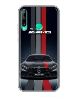 Чохол для Huawei P40 Lite e з картинкою «Mercedes — білий карбон»
