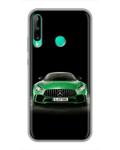 Чехол для Huawei P40 Lite e с картинкой «Mercedes — неоновый лого»