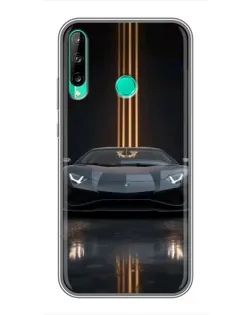 Чохол для Huawei P40 Lite e з картинкою «Lamborghini золоті лінії»