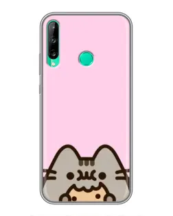Чохол для Huawei P40 Lite e з картинкою «Pusheen та печиво»