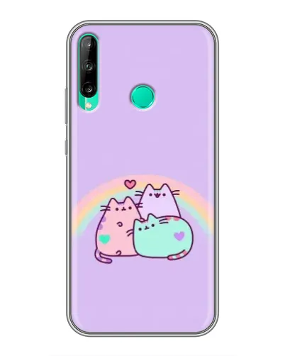Чехол для Huawei P40 Lite e с картинкой «Радужные Пушины»