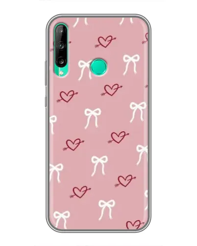 Чохол для Huawei P40 Lite e з картинкою «Серця та банти»