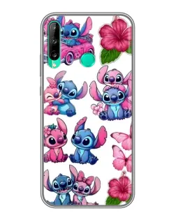 Чехол для Huawei P40 Lite e с картинкой «Стикеры Stitch и Angel»