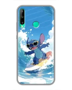 Чехол для Huawei P40 Lite e с картинкой «Стич на волне»