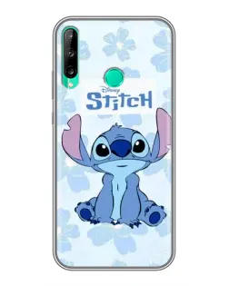 Чехол для Huawei P40 Lite e с картинкой «Stitch среди цветов»