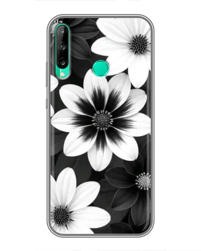 Чехол для Huawei P40 Lite e с картинкой «Монохромные астры» Чехол для Huawei P40 Lite e с картинкой «Монохромные астры»