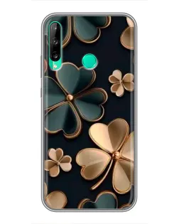Чехол для Huawei P40 Lite e с картинкой «Клевер в золоте»