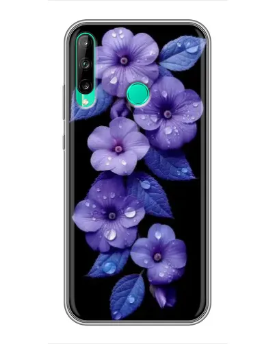 Чехол для Huawei P40 Lite e с картинкой «Фиолетовые цветы с росою» Чехол для Huawei P40 Lite e с картинкой «Фиолетовые цветы с росою»