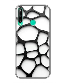 Чохол для Huawei P40 Lite e з картинкою «Біла об'ємна сітка»