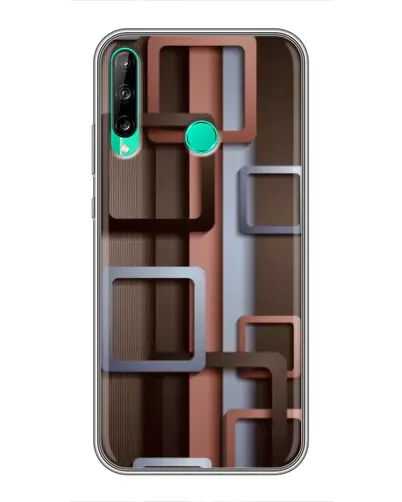 Чехол для Huawei P40 Lite e с картинкой «Коричневые объемные квадраты» Чехол для Huawei P40 Lite e с картинкой «Коричневые объемные квадраты»