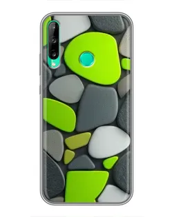 Чехол для Huawei P40 Lite e с картинкой «Яркая неоновая галька»