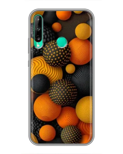 Чехол для Huawei P40 Lite e с картинкой «Объемные оранжевые сферы» Чехол для Huawei P40 Lite e с картинкой «Объемные оранжевые сферы»