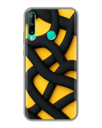Чехол для Huawei P40 Lite e с картинкой «Черное желтое переплетение» Чехол для Huawei P40 Lite e с картинкой «Черное желтое переплетение»