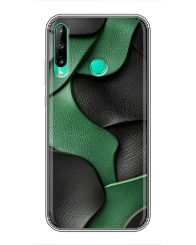 Чехол для Huawei P40 Lite e с картинкой «Зеленые кожаные волны» Чехол для Huawei P40 Lite e с картинкой «Зеленые кожаные волны»