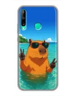 Чехол для Huawei P40 Lite e с картинкой «Морская капибара»