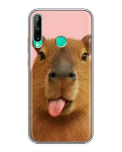 Чехол для Huawei P40 Lite e с картинкой «Капибара с языком»