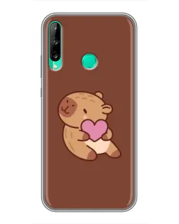 Чехол для Huawei P40 Lite e с картинкой «Капибара с сердцем»