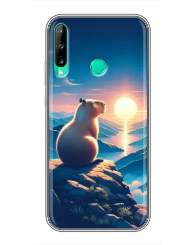 Чехол для Huawei P40 Lite e с картинкой «Закат солнца с капибарой» Чехол для Huawei P40 Lite e с картинкой «Закат солнца с капибарой»