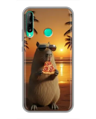 Чехол для Huawei P40 Lite e с картинкой «Капибара с пиццей» Чехол для Huawei P40 Lite e с картинкой «Капибара с пиццей»