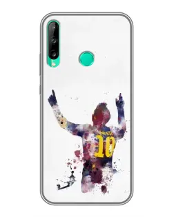Чехол для Huawei P40 Lite e с картинкой «Акварельный Месси Барселона»