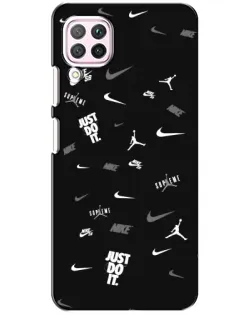 Чехол для Huawei P40 Lite с картинкой «Nike Black Pattern»