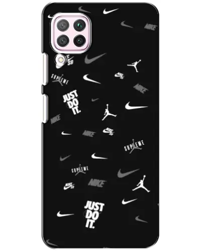 Чехол для Huawei P40 Lite с картинкой «Nike Black Pattern» Чехол для Huawei P40 Lite с картинкой «Nike Black Pattern»