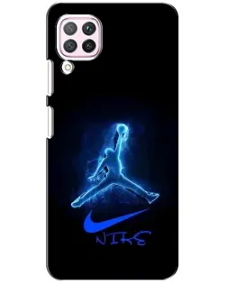 Чехол для Huawei P40 Lite с картинкой «Jordan Neon Blue»