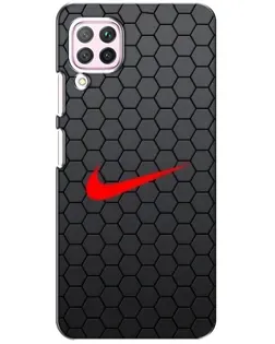 Чехол для Huawei P40 Lite с картинкой «Nike — карбоновая сетка»