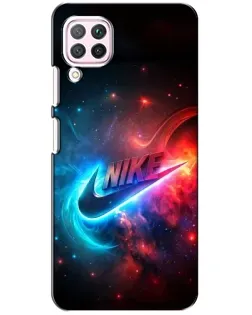 Чехол для Huawei P40 Lite с картинкой «Огненный логотип Nike»