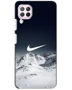 Чехол для Huawei P40 Lite с картинкой «Nike — зимние горы»