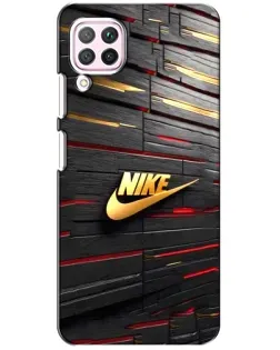 Чехол для Huawei P40 Lite с картинкой «Золотой Nike на металле»