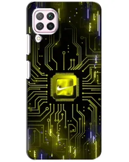Чехол для Huawei P40 Lite с картинкой «Nike — золотая искра»