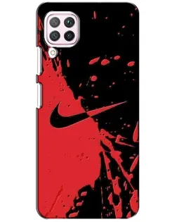 Чехол для Huawei P40 Lite с картинкой «Красные брызги Nike»