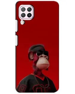 Чехол для Huawei P40 Lite с картинкой «Bored Ape в красном»