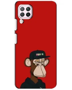 Чехол для Huawei P40 Lite с картинкой «Bored Ape — красный фон»