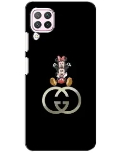 Чехол для Huawei P40 Lite с картинкой «Минни Маус на лого»
