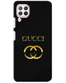 Чехол для Huawei P40 Lite с картинкой «Золотой логотип Gucci»