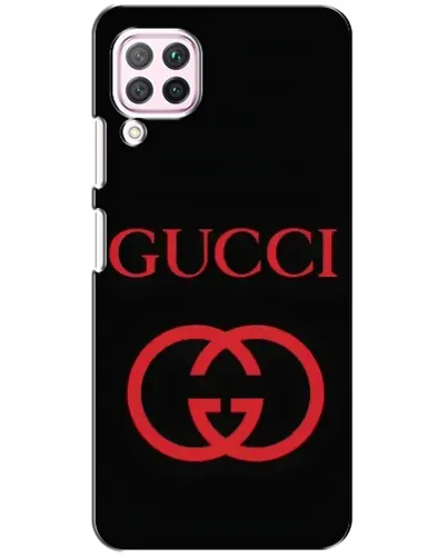 Чехол для Huawei P40 Lite с картинкой «Gucci — красный логотип»