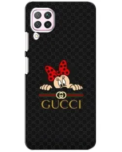 Чехол для Huawei P40 Lite с картинкой «Минни Маус Gucci — черный»
