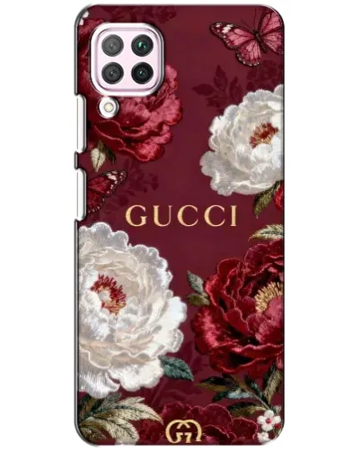 Чехол для Huawei P40 Lite с картинкой «Gucci — бордовые розы» Чехол для Huawei P40 Lite с картинкой «Gucci — бордовые розы»