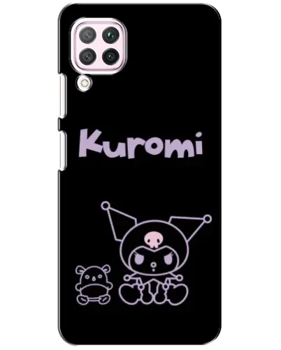 Чехол для Huawei P40 Lite с картинкой «Kuromi — черный минимализм»
