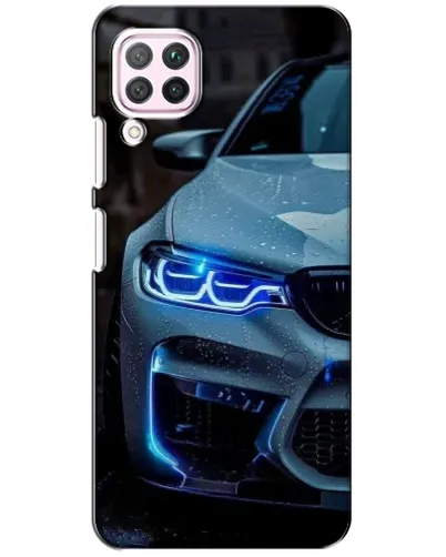 Чехол для Huawei P40 Lite с картинкой «Взгляд BMW с синими фарами»