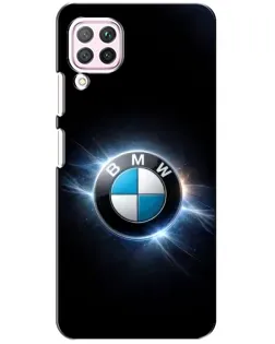 Чехол для Huawei P40 Lite с картинкой «BMW — неоновое сияние»