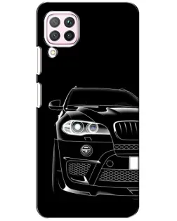 Чехол для Huawei P40 Lite с картинкой «Темный силуэт BMW»