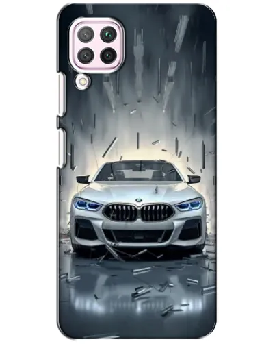 Чехол для Huawei P40 Lite с картинкой «BMW в свете фар»