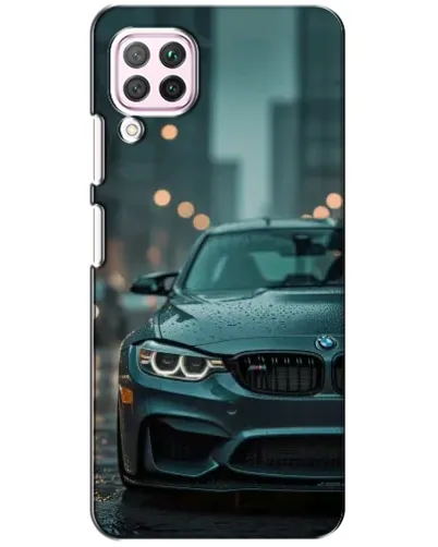 Чехол для Huawei P40 Lite с картинкой «BMW в огнях города»